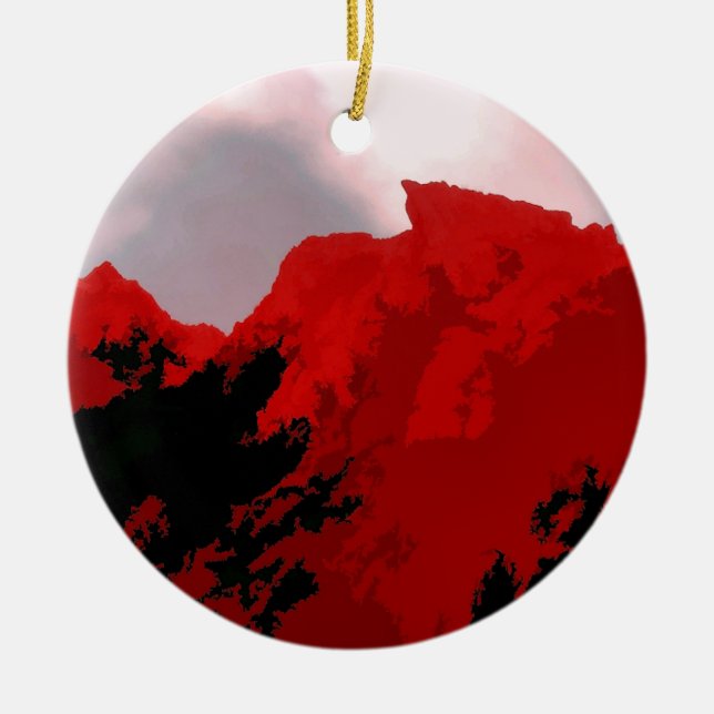 MOUNTAINS CERAMIC TREE DECORATION (Front)
