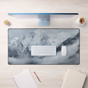 Mountains, clouds and fog desk mat