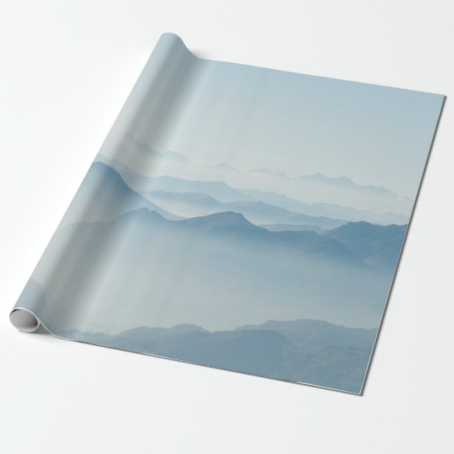 MOUNTAINS COVERED WITH FOGS WRAPPING PAPER (Unrolled)