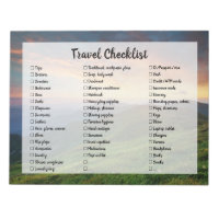 Mountains Customisable Travel Packing Checklist