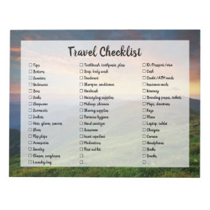 Mountains Customisable Travel Packing Checklist Notepad