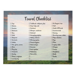 Mountains Customisable Travel Packing Checklist Notepad