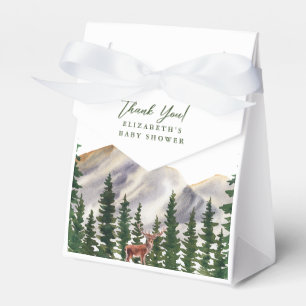 Mountains Deer Baby Shower Thank You Favour Box