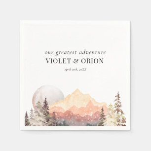 Mountains Desert Rustic Wedding  Napkin