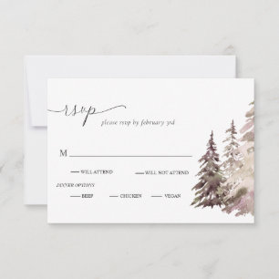 Mountains Desert Rustic Wedding RSVP Card