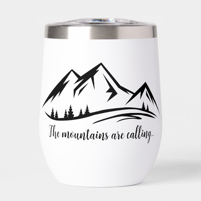 Mountains Design Thermal Wine Tumbler (Front)