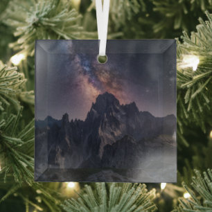 Mountains Dolomites Mountains, Italy Glass Tree Decoration