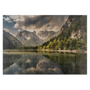 Mountains Dürrensee Lake, Dolomites, Italy Cutting Board