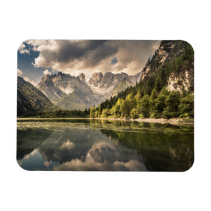 Mountains   Dürrensee Lake, Dolomites, Italy Magnet
