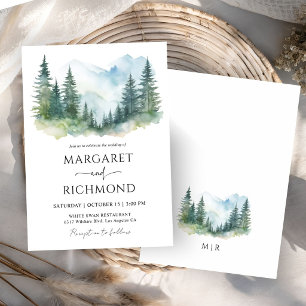 Mountains Forest Landscape Pine Tree Wedding Invitation