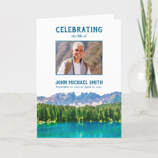 Mountains Funeral Order of Service Photo Memorial Programme