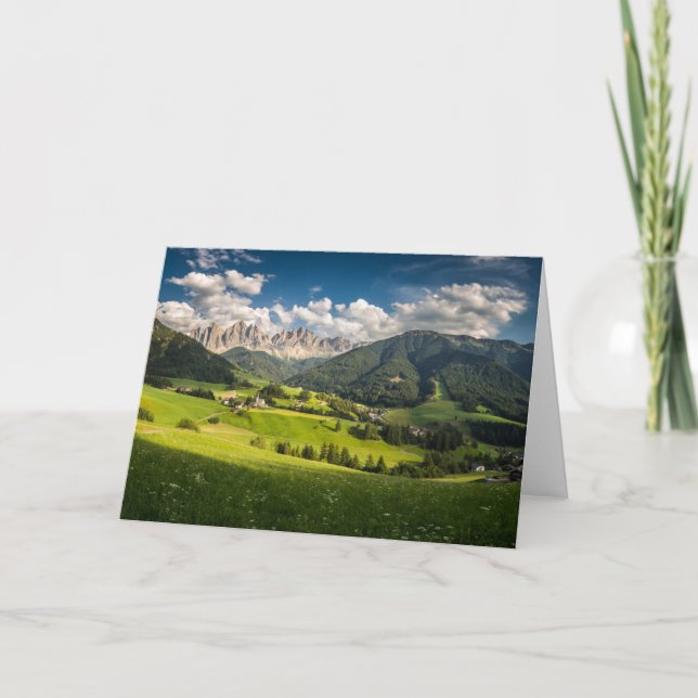 Mountains | Funes Valley, Dolomites, Italy Card (Front)