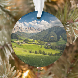 Mountains   Funes Valley, Dolomites, Italy Ornament