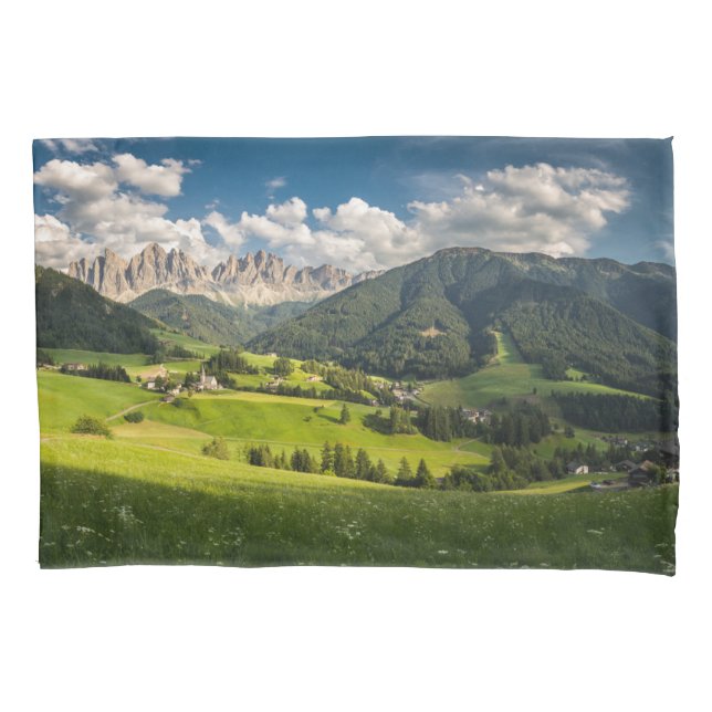 Mountains | Funes Valley, Dolomites, Italy Pillowcase (Front)