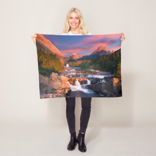 Mountains Glacier National Park, Montana Fleece Blanket