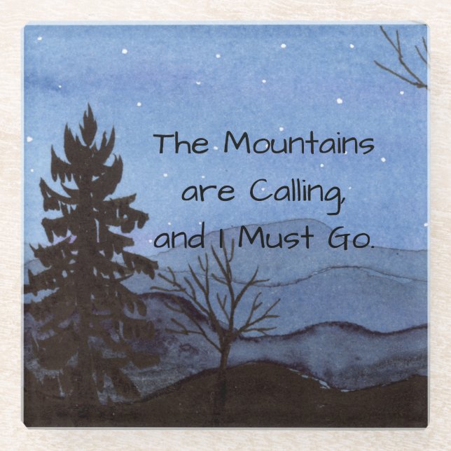 Mountains Glass Coaster (Front)