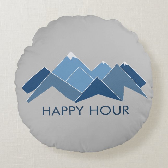 Mountains Happy Hour Round Cushion (Front)