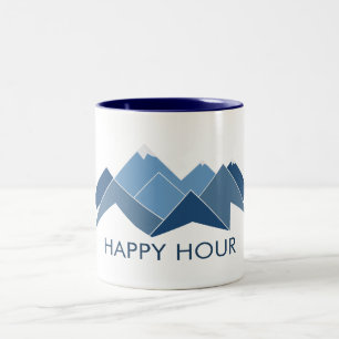 Mountains Happy Hour Two-Tone Coffee Mug