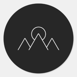 Mountains Hiking Camg Minimalism Geometric Classic Round Sticker