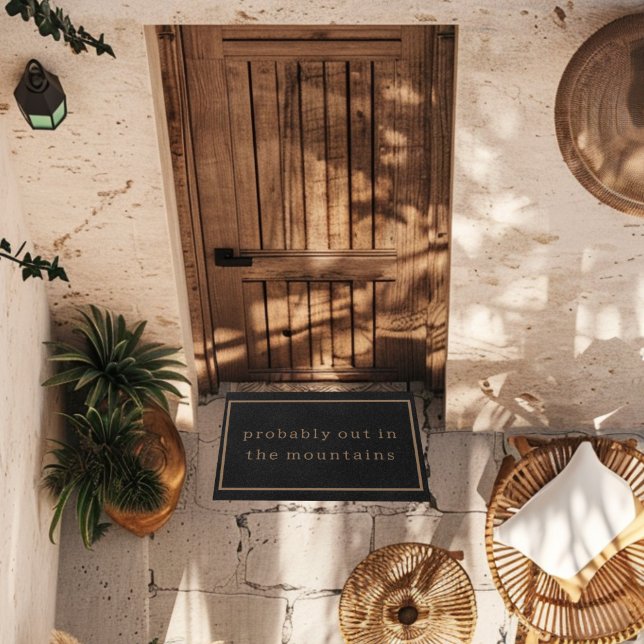 Mountains Hiking Funny Nature Custom Black Trendy  Doormat (Creator Uploaded)