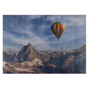 Mountains Hot Air Balloon Matterhorn Swiss Alps Cutting Board