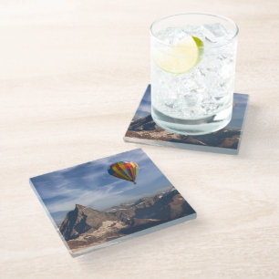 Mountains   Hot Air Balloon Matterhorn Swiss Alps Glass Coaster