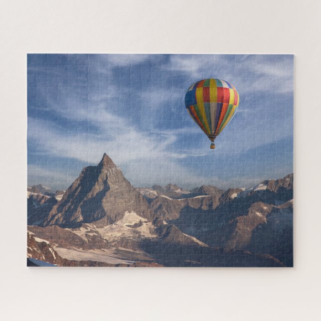 Mountains | Hot Air Balloon Matterhorn Swiss Alps Jigsaw Puzzle (Horizontal)