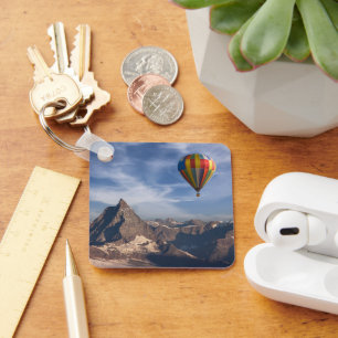 Mountains   Hot Air Balloon Matterhorn Swiss Alps Key Ring
