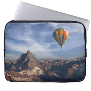 Mountains   Hot Air Balloon Matterhorn Swiss Alps Laptop Sleeve