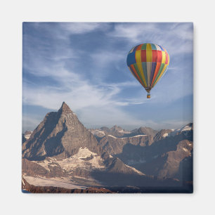 Mountains Hot Air Balloon Matterhorn Swiss Alps Magnet