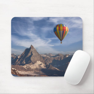 Mountains Hot Air Balloon Matterhorn Swiss Alps Mouse Mat