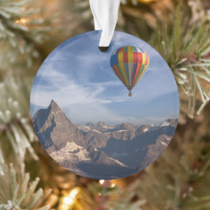 Mountains   Hot Air Balloon Matterhorn Swiss Alps Ornament