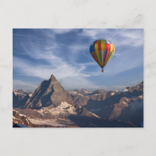 Mountains   Hot Air Balloon Matterhorn Swiss Alps Postcard