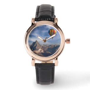 Mountains   Hot Air Balloon Matterhorn Swiss Alps Watch