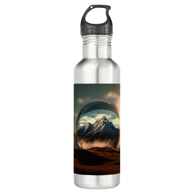 Mountains in a Bubble Globe 710 Ml Water Bottle (Front)