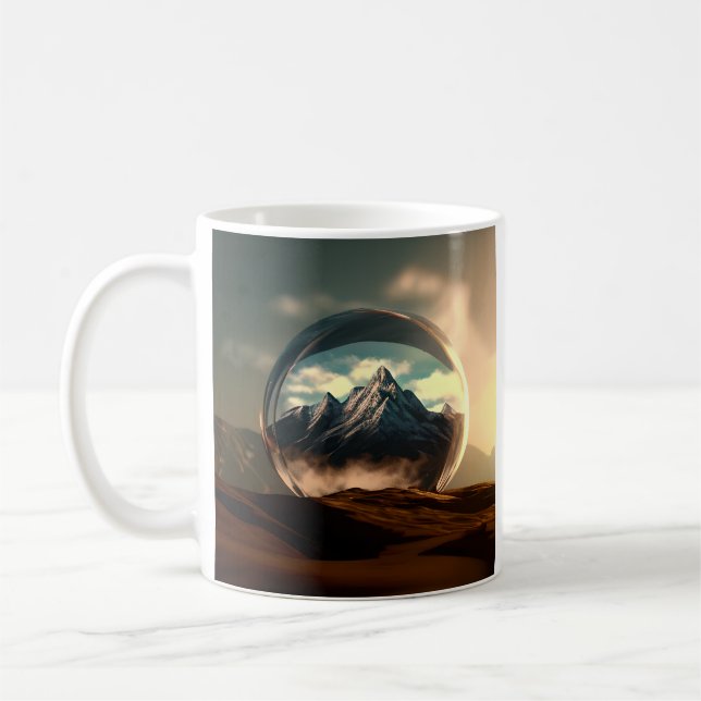 Mountains in a Bubble Globe Coffee Mug (Left)