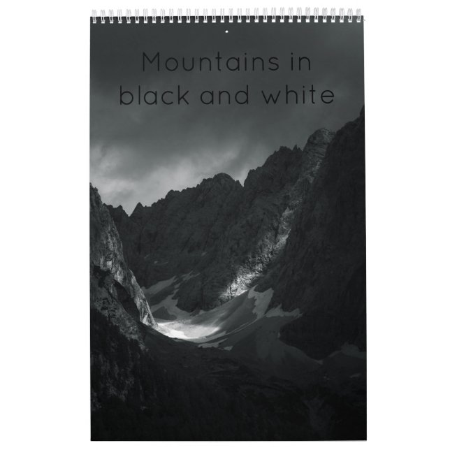Mountains in black and white photo calendar (Cover)