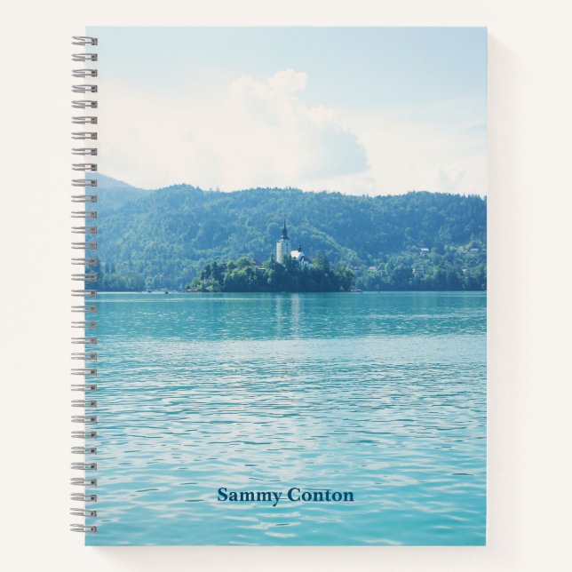 Mountains in Lake Bled Landscape Photo Customised Notebook (Front)