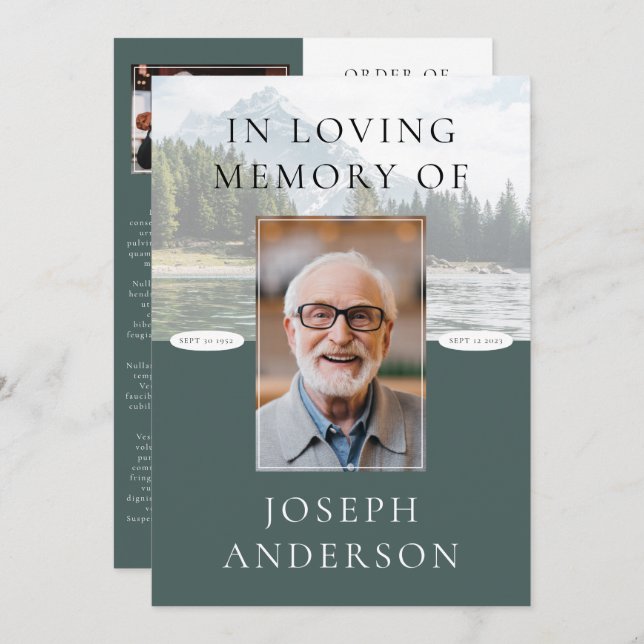 Mountains In Loving Memory Funeral Program Programme (Front/Back)