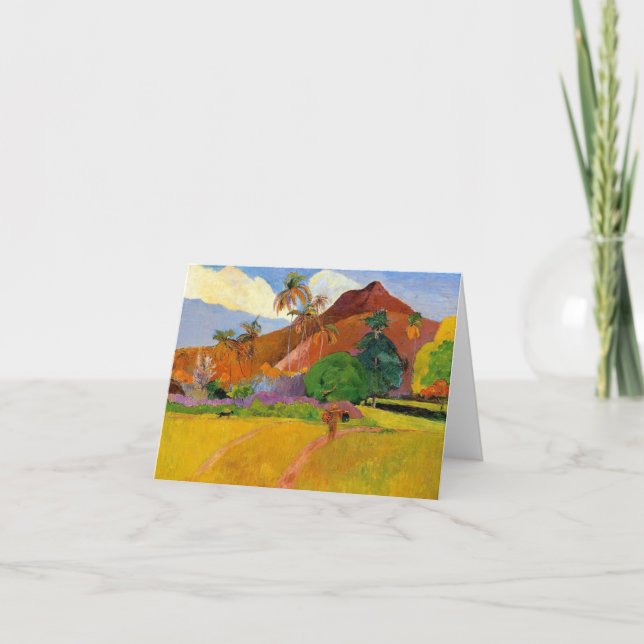'Mountains in Tahiti' - Paul Gauguin Card (Front)