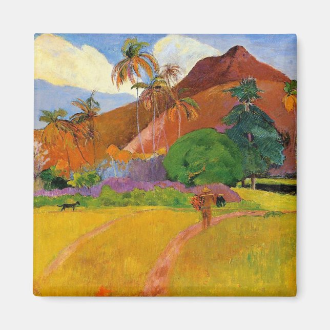 'Mountains in Tahiti' - Paul Gauguin Magnet (Front)