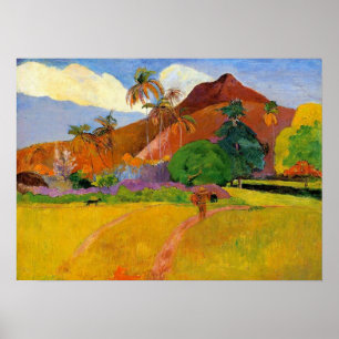 'Mountains in Tahiti' - Paul Gauguin Print