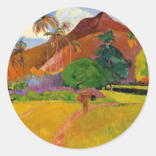 'Mountains in Tahiti' - Paul Gauguin Sticker