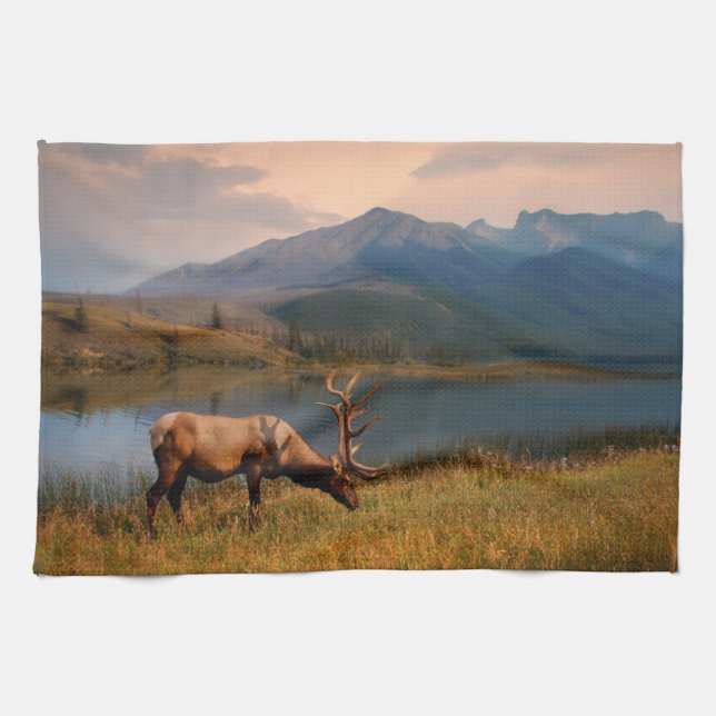 Mountains | Jacques Mountain Range Alberta Canada Tea Towel (Horizontal)