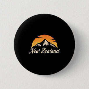 Mountains Kiwi Rugby Lover Gift New Zealand 6 Cm Round Badge