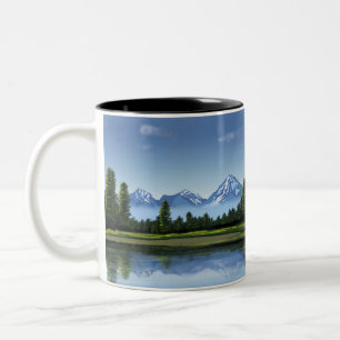 Mountains, Lake and Forest Landscape Coffee Mug