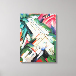 Mountains (Landscape) by Franz Marc, Vintage Art Canvas Print