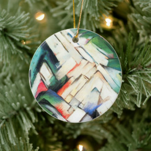 Mountains (Landscape) by Franz Marc, Vintage Art Ceramic Tree Decoration