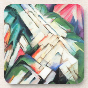 Mountains (Landscape) by Franz Marc, Vintage Art Coaster
