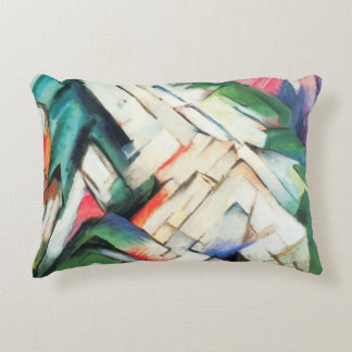 Mountains (Landscape) by Franz Marc, Vintage Art Decorative Cushion
